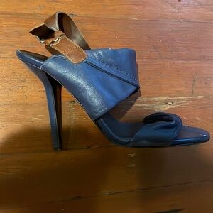 Blue leather Diane von Furstenberg heels